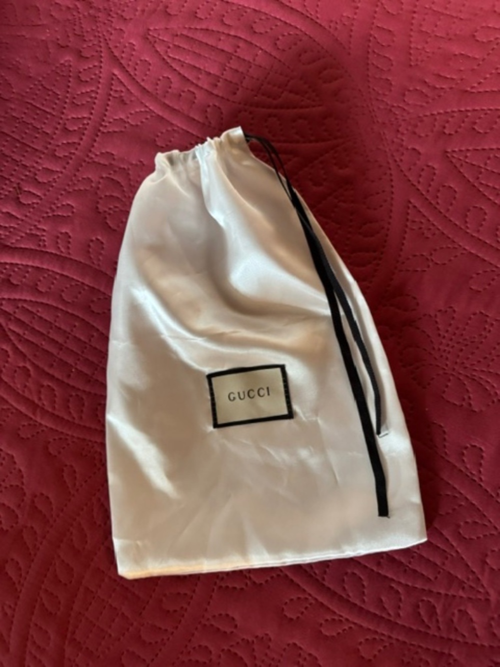 White silk bag drawstring